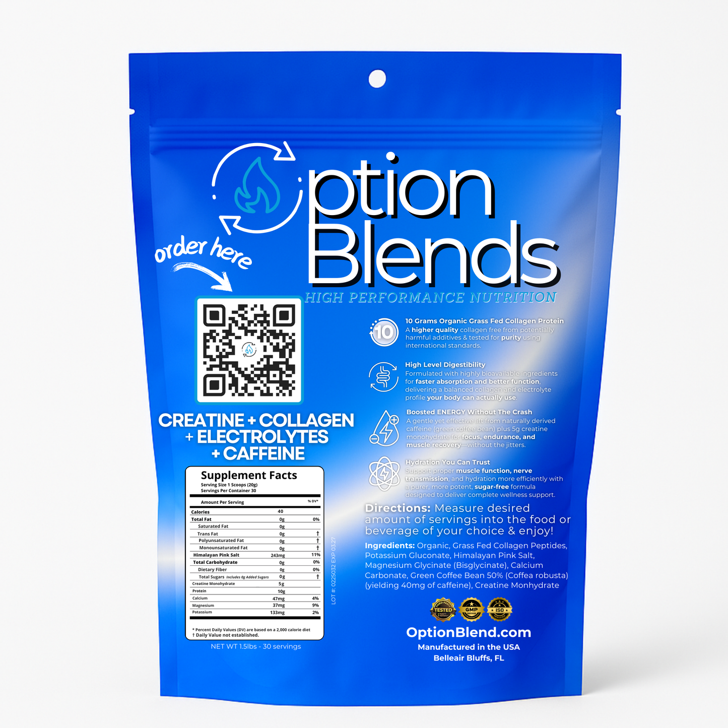 ENERGY PLUS+:  Creatine, Caffeine, Collagen Electrolytes