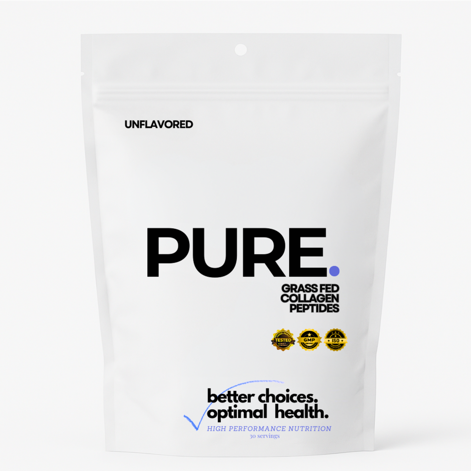 PURE:  A clean blend of grass fed collagen peptides, enriched himalayan pink salt for electrolyte balance and bioavailability (Copy)