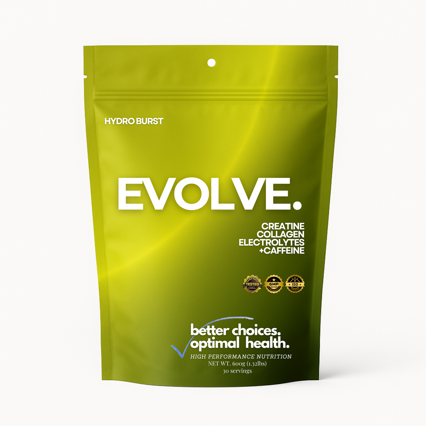 EVOLVE:  Creatine, Caffeine, Collagen, Electrolytes